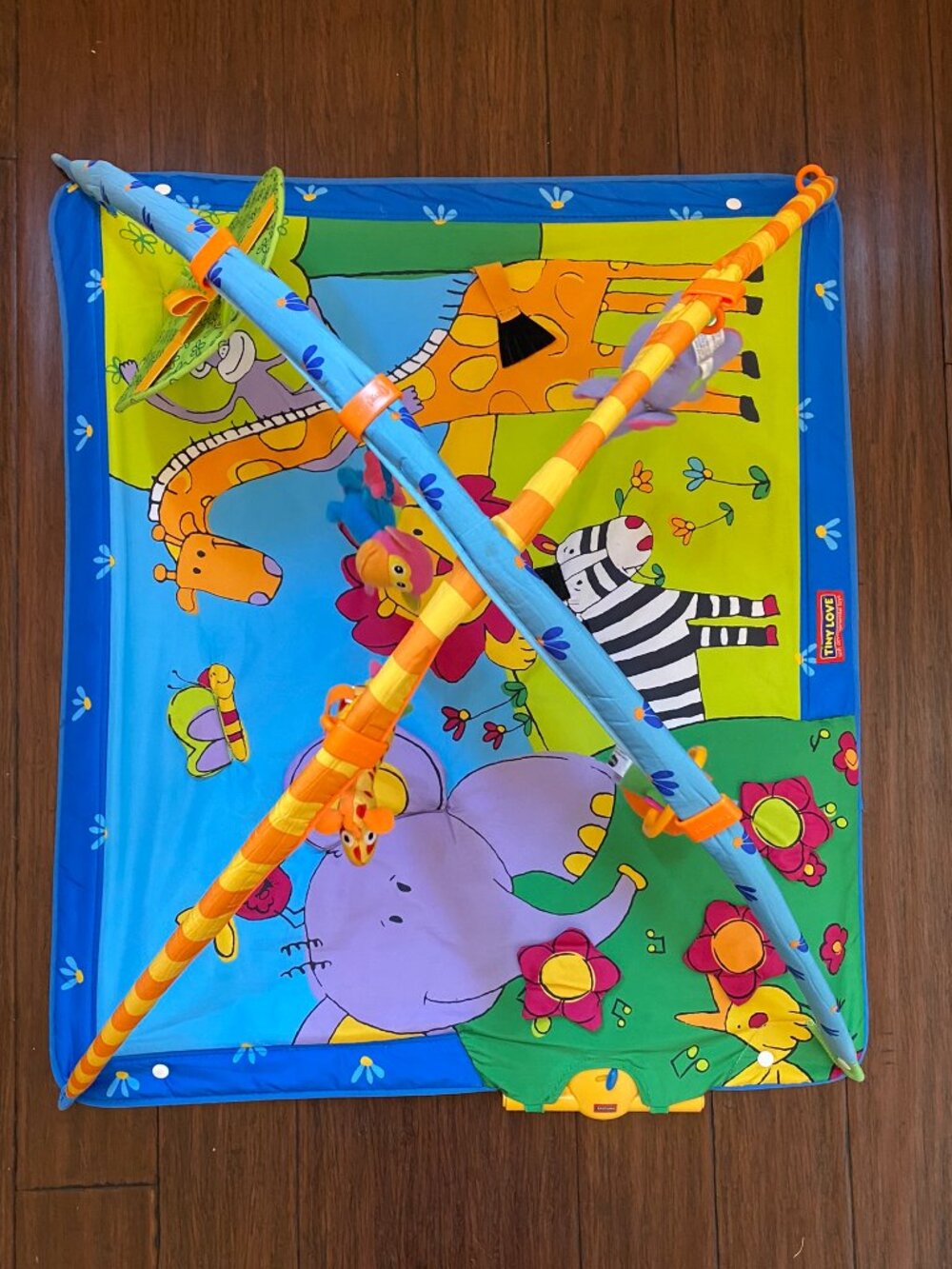 Baby Play Gym Tummy Time Activity Floor Play Mat with Hanging Toys Safari Theme - Picture 5 of 5